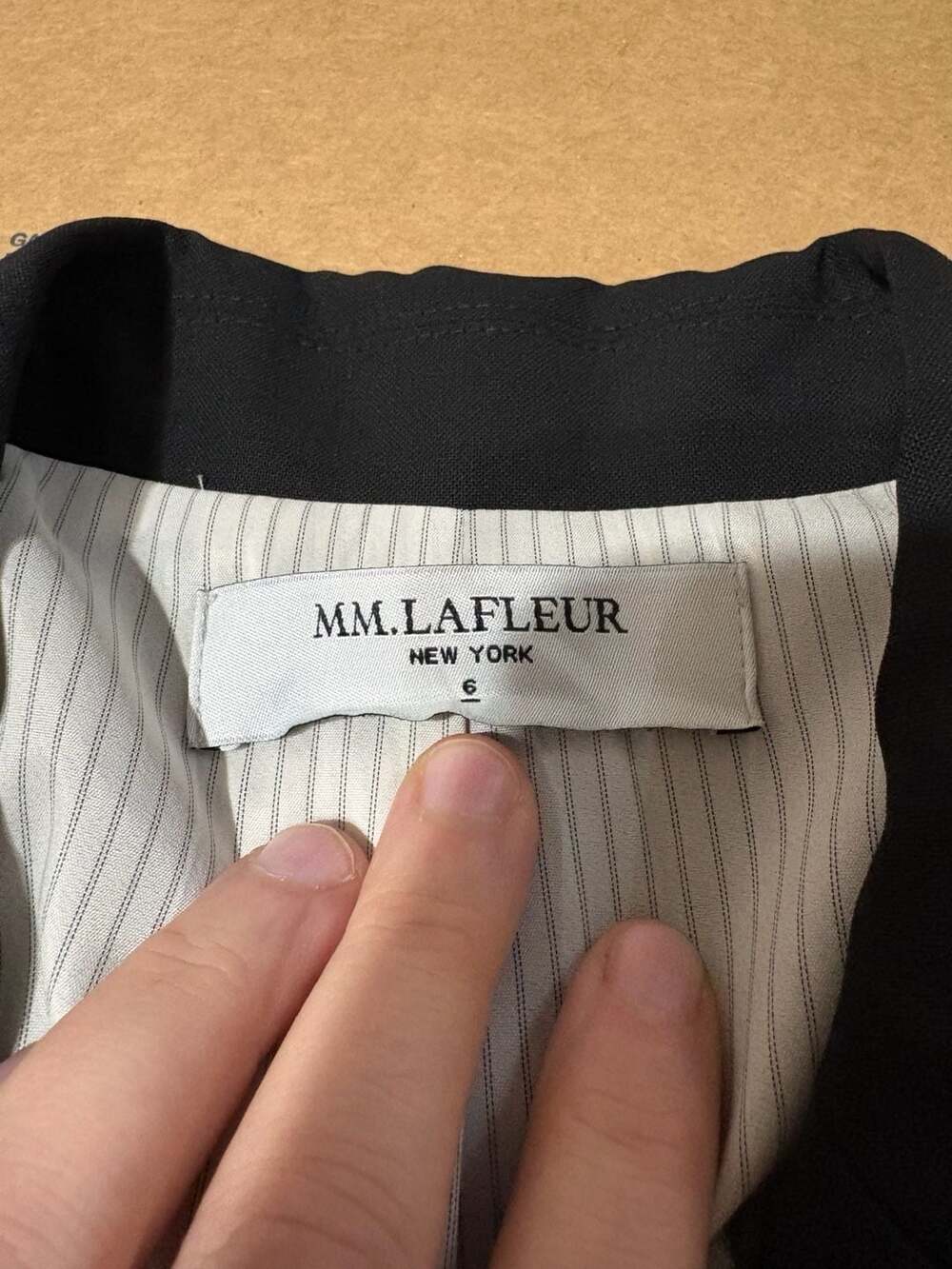 M.M.LaFleur The Hoffman Blazer in Black Wool Blend Size 6 career business work - Picture 3 of 7